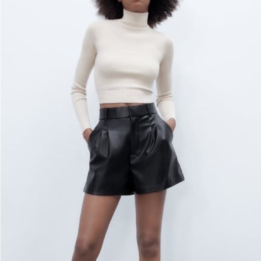 Zara Leather Shorts